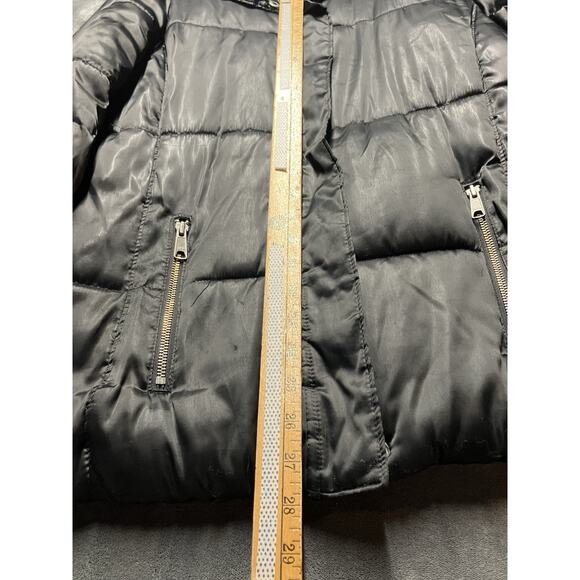Old Navy Puffer Coat Woman’s Sz L Tall Black Gloss Quilted Outdoor Made In 2011 - Picture 2 of 13